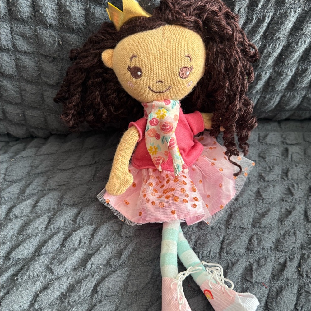 Sunny Days Rag Doll Adorable Pink Doll with Crown and Scarf